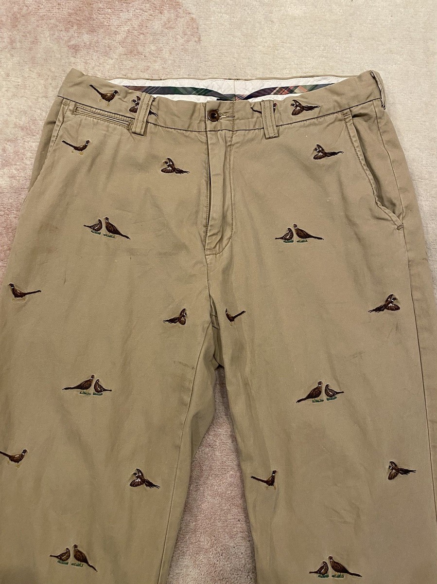 Rare Vintage 90s Polo Ralph Lauren Embroidered Pheasant Khaki