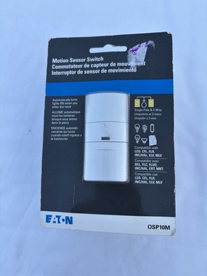 EATON Motion Sensor Switch Single Pole & 3-Way White OSP10M NEW 