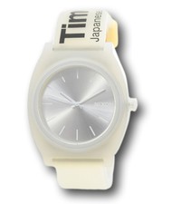 Orologio Nixon Time Teller Uomo 40mm Quadrante Argento Cinturino Gomma Grigio Invisi A119-3172