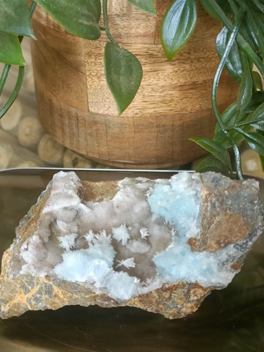 Beautiful Blue Spikey Aragonite Raw 199g 8cm Wide - Picture 3 of 4