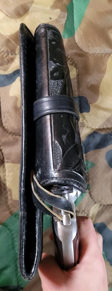 Single Action Revolver Cowboy Style Holster Right-hand Owb Black Leather - Image 4 of 4