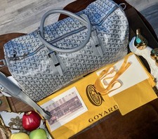 Goyard Boston 50 Gray Goyardine Travel Duffle Bag Unisex Soldout