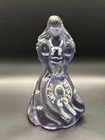 FENTON  ART GLASS PURPLE SOUTHERN BELL  HANDPAINTED. SIGNED