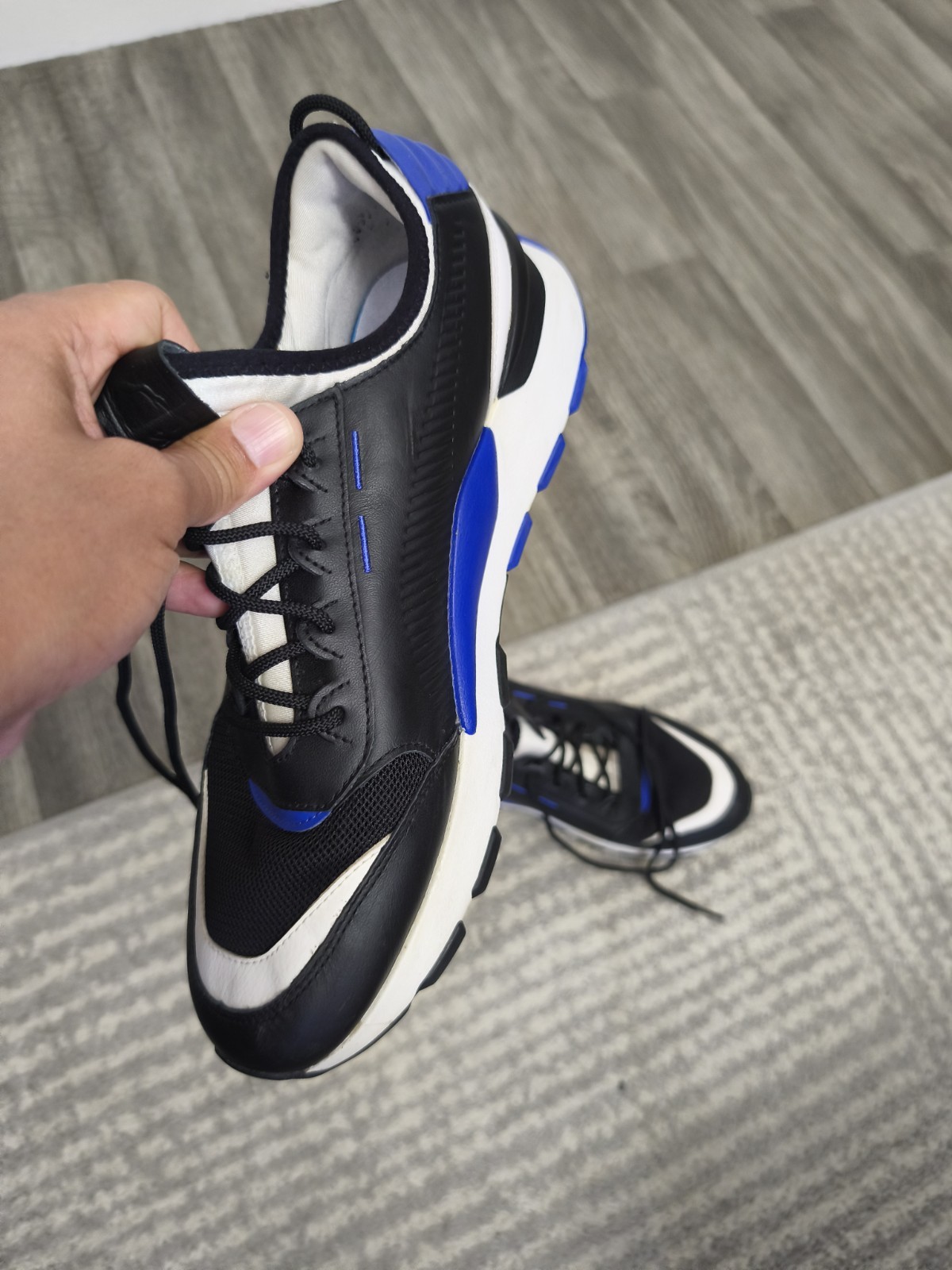 PUMA RS-System Baskets basses running Homme Noir/Bleu/Blanc EU 46 US 12 2