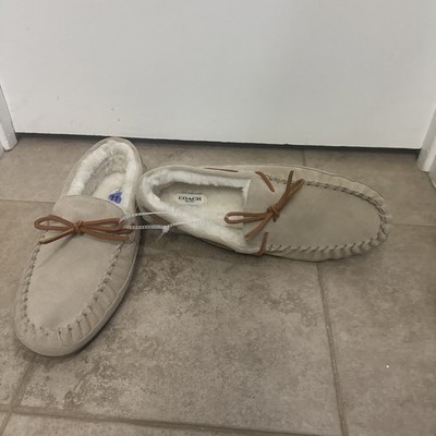COACH Suede Shearling Moccasin - Sand- CC743 Men display picture 2