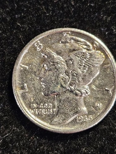 1935 D MERCURY DIME! BETTER DATE! BU 90% SILVER.  NO RESERVE!!!!