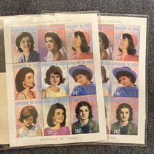 (2) Jackie Kennedy 1929-1994 Commemorative Souvenir Stamp Sheet