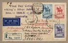 Australia 1935 KGV Silver Jubilee FDC Omnibus Cover REG Leeton to BATAVIA Flight
