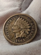 👉1863 Indian Head  Penny XF  Choice I/126-1