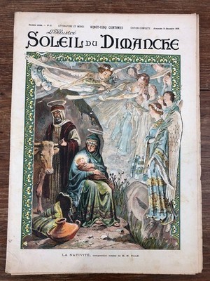 Kleines Tagebuch SONNTAGSSONNE 1898 #51 Die Geburt Weihnachten Allegorie ill. PiLLE