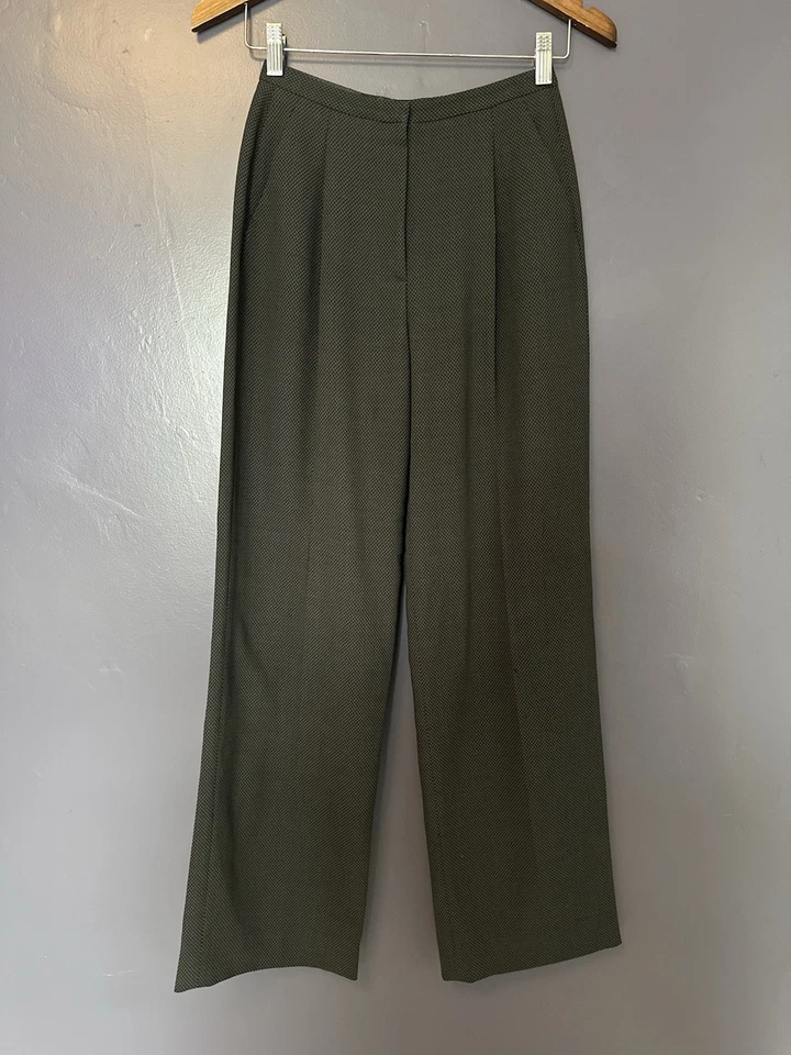 Pantalón GIORGIO ARMANI De Colección Plisado Pierna Ancha Cintura Alta Mezcla Lana Talla 36 Foto 4 de 4