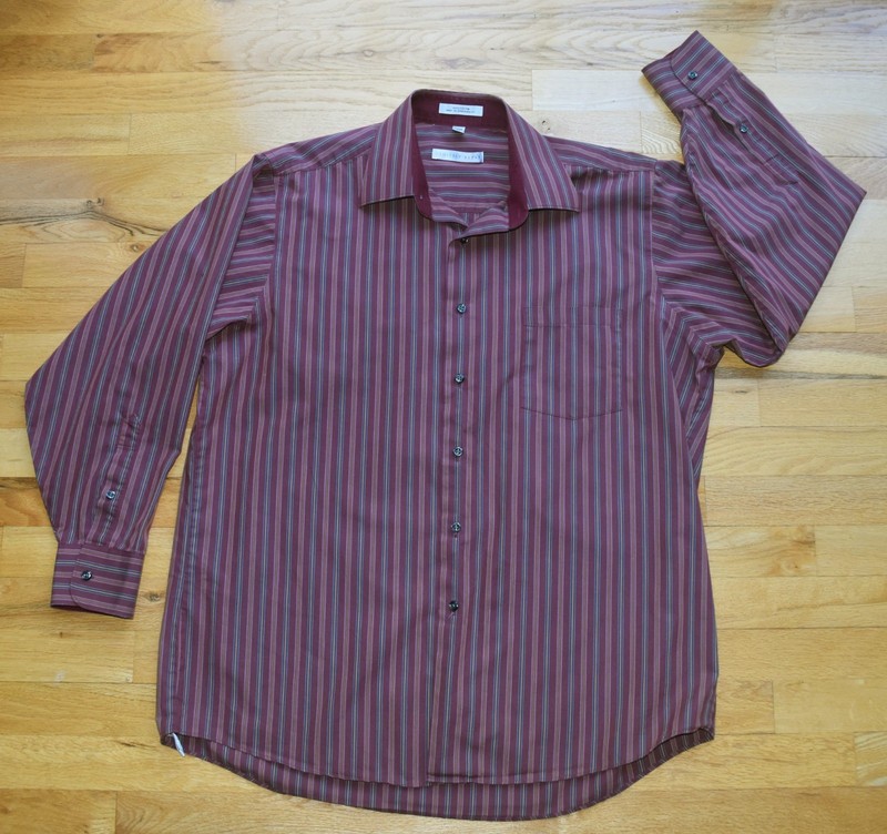  GEOFFREY BEENE stripe button-down WRINKLE FREE cotton shirt (16.5 32/33)
