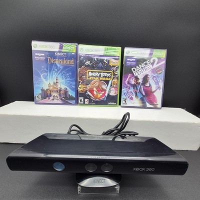 Microsoft Xbox 360 Kinect Sensor Bundle  3 Sealed  Kinect Games + Sensor/ Tested