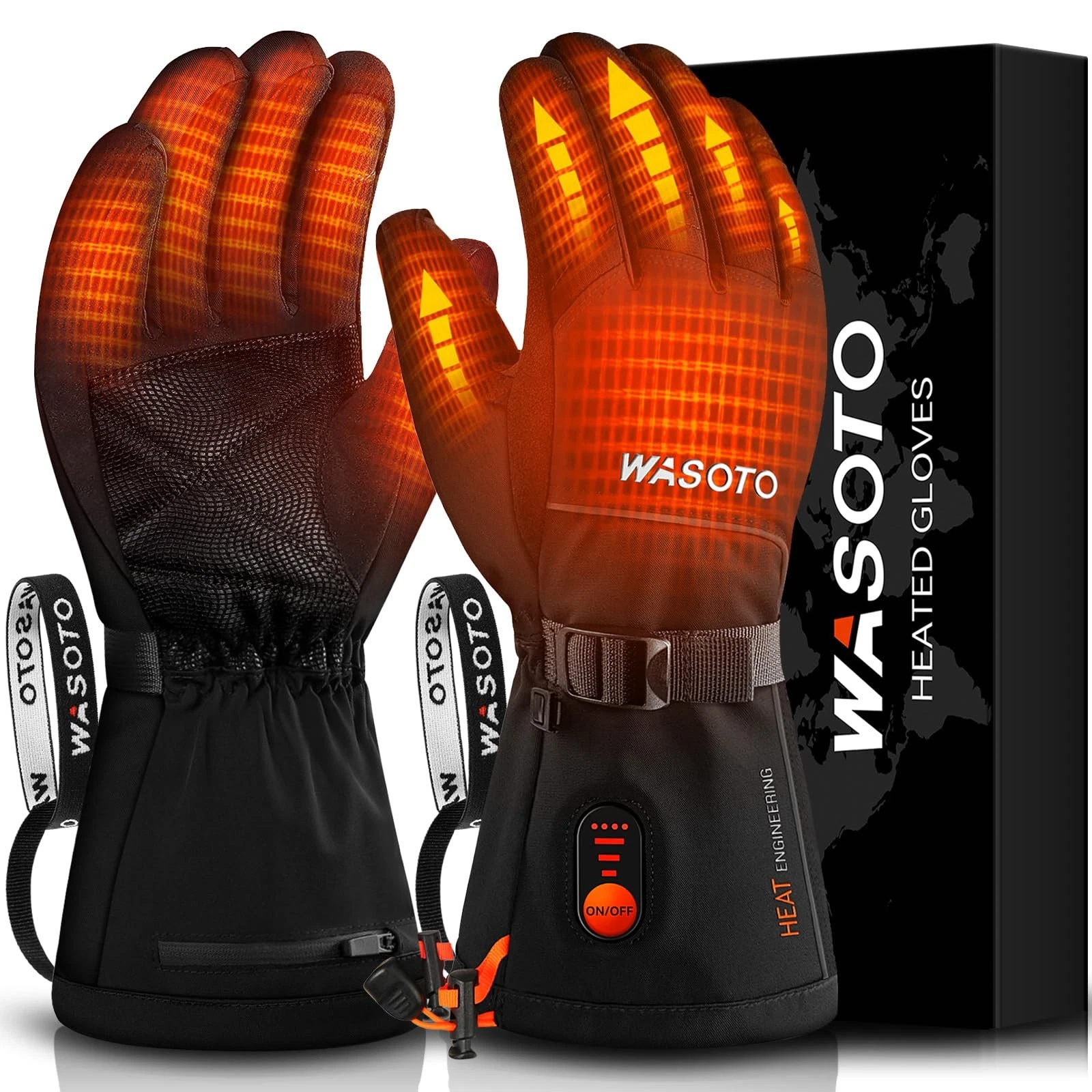 Heated Gloves for Men Women Heated Ski Touchscreen Waterproof Electric Heated...