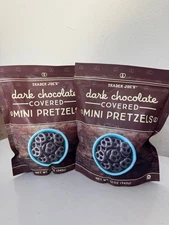 NEW (2 PACKS) Trader Joe's Dark Chocolate Covered Mini Pretzel Pretzels 12 OZ