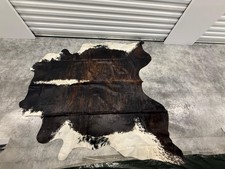 Brindle Tricolor Cowhide Rug 76"x77" (6.3x6.4 ft) | Premium Hide #017