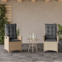 Gartensessel Verstellbar Mit Kissen Gartenstuhl Sessel Stuhl Poly Rattan vidaXL