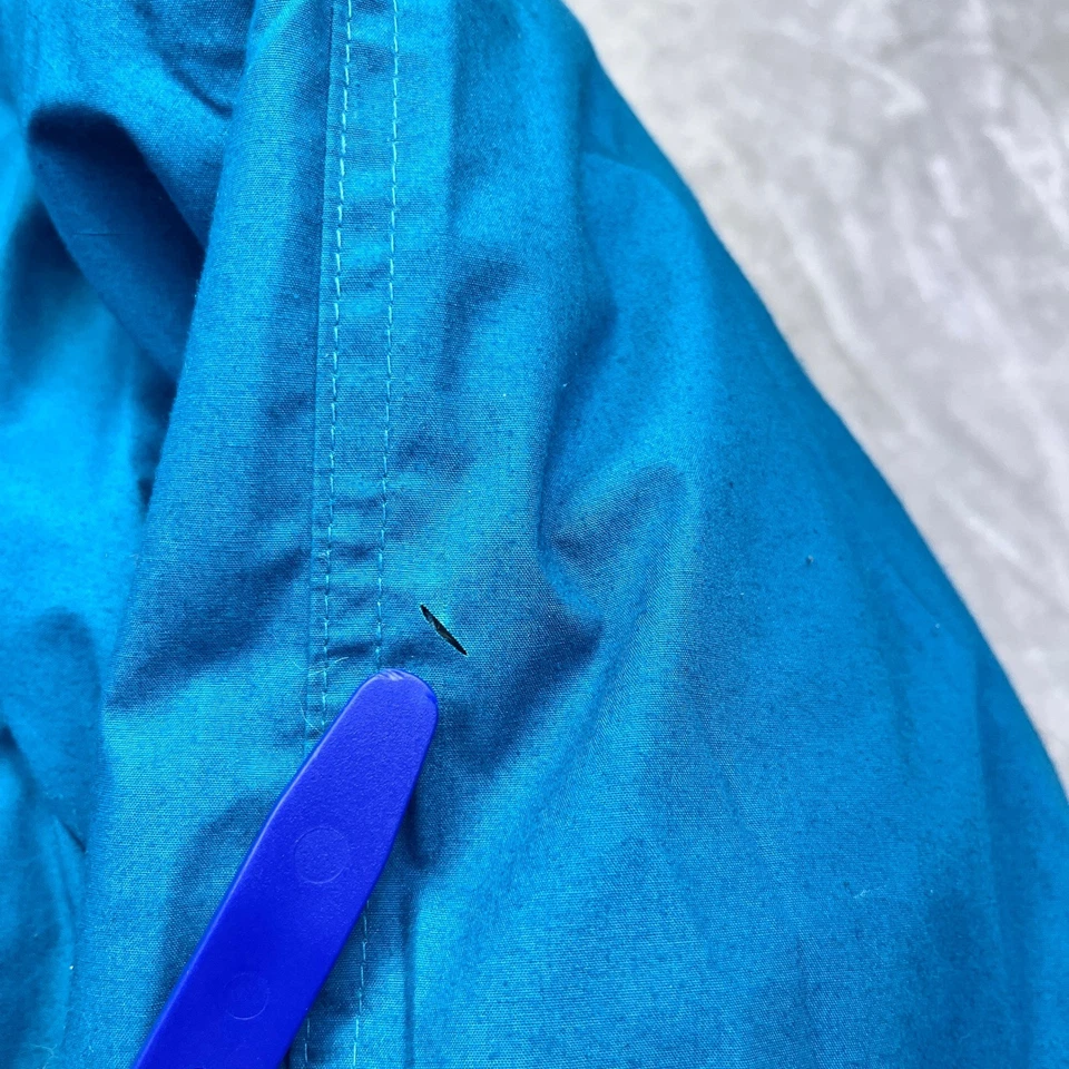 VTG Members Only Down Jacket Sz 40 Bomber Puffer Teal Plaid Lined Retro Grunge - Image 2 of 4