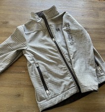 Cinch Boys Gray Full Zip Bonded Jacket Long Sleeve Solid Logo Pockets