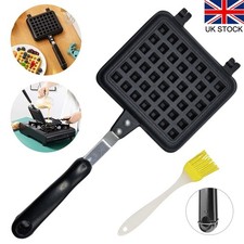 Aluminum Alloy Kitchen Waffle Mold Pan with Oil brush Waffle Maker Baking Mold