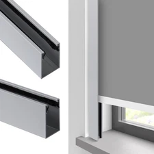 100% Blackout U-Channel Aluminum Light Blocking Strip for Window Shades Rolle...