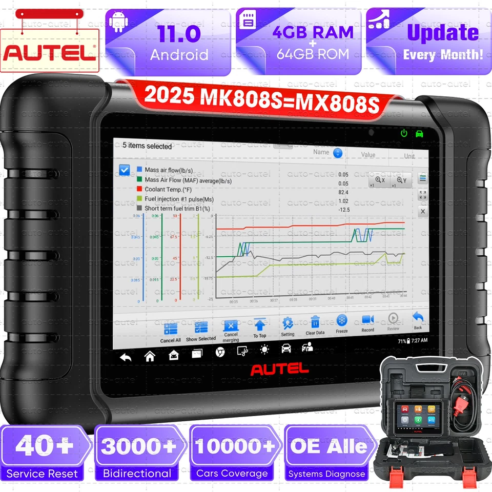 Autel MaxiCOM MK808S PRO MX808S Bidirectional Car Diagnostic Scanner Key Coding - Imagem 2 de 4