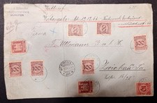 Brief, Deutsches Reich, Wertbrief, Inflation, M&uuml;nchen - Zwickau