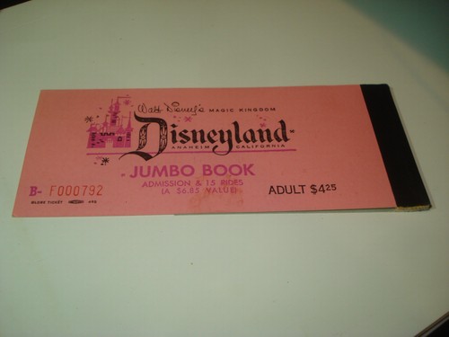 VINTAGE 1958 DISNEYLAND TICKET BOOKLET, $4.25 COVER PRICE, EARLY ISSUE