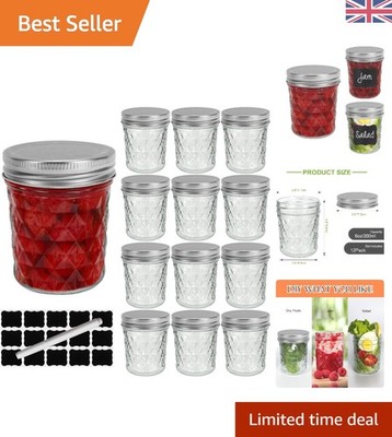 Klare 6 Unzen Einmachgläser mit stabilen Silberdeckeln - Ideal für Küche & Wohnkultur