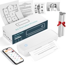 Portable Wireless Bluetooth Thermal Printer A4 Support 8.5"x11" US Letter, A5 A4