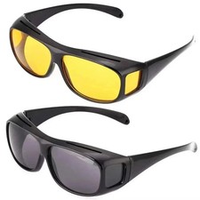 Night Driving Glasses HD Anti Glare Vision Polarized Yellow Lens Tinted Unisexs