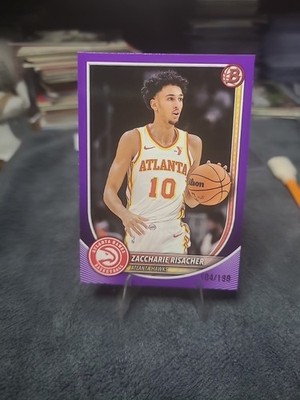 2025 Bowman Zaccharie Risacher Purple 104/199 Hawks
