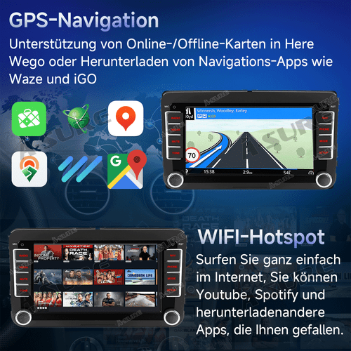 Android 14 Autoradio Carplay GPS Navi Kam Für VW GOLF 5 6 Touran Tiguan Polo EOS - Bild 8 von 14
