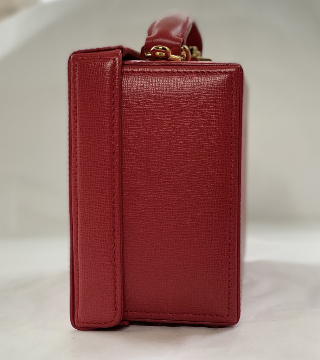 Luxury Mark Cross Red Grace Box Bag - Iconic Leather Handbag image 6