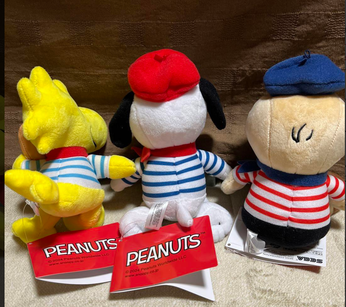 SNOOPY Plush Doll Paris Style set SEGA 15cm 2024 Peanuts | eBay