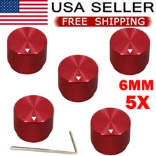 5x Red Solid Aluminum 20*15.5mm Audio Rotary Control 6mm Potentiometer Knob USA