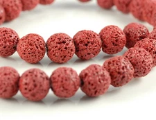 12MM RED VOLCANIC BASALTIC LAVA GEMSTONE ROUND 12MM LOOSE BEADS 16inch