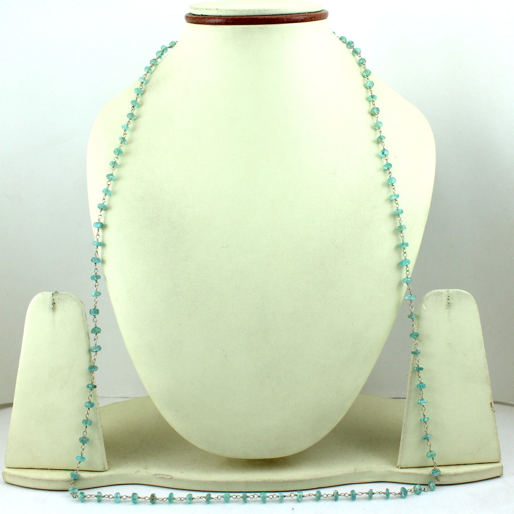 Necklacenaturalapatitegemstonebeadedhandmadejewelry925sterlingsilver