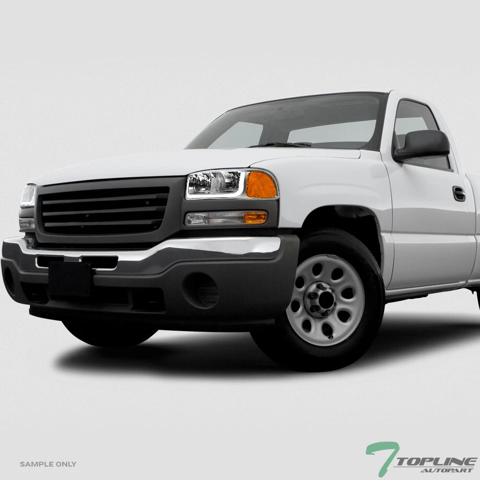 Topline For 1999-2006 Sierra Switchback Sequential LED Strip Headlights - Chrome - Image 2 of 4