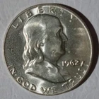 1962d UNC Silver FRANKLIN 1/2$ Nice White coin