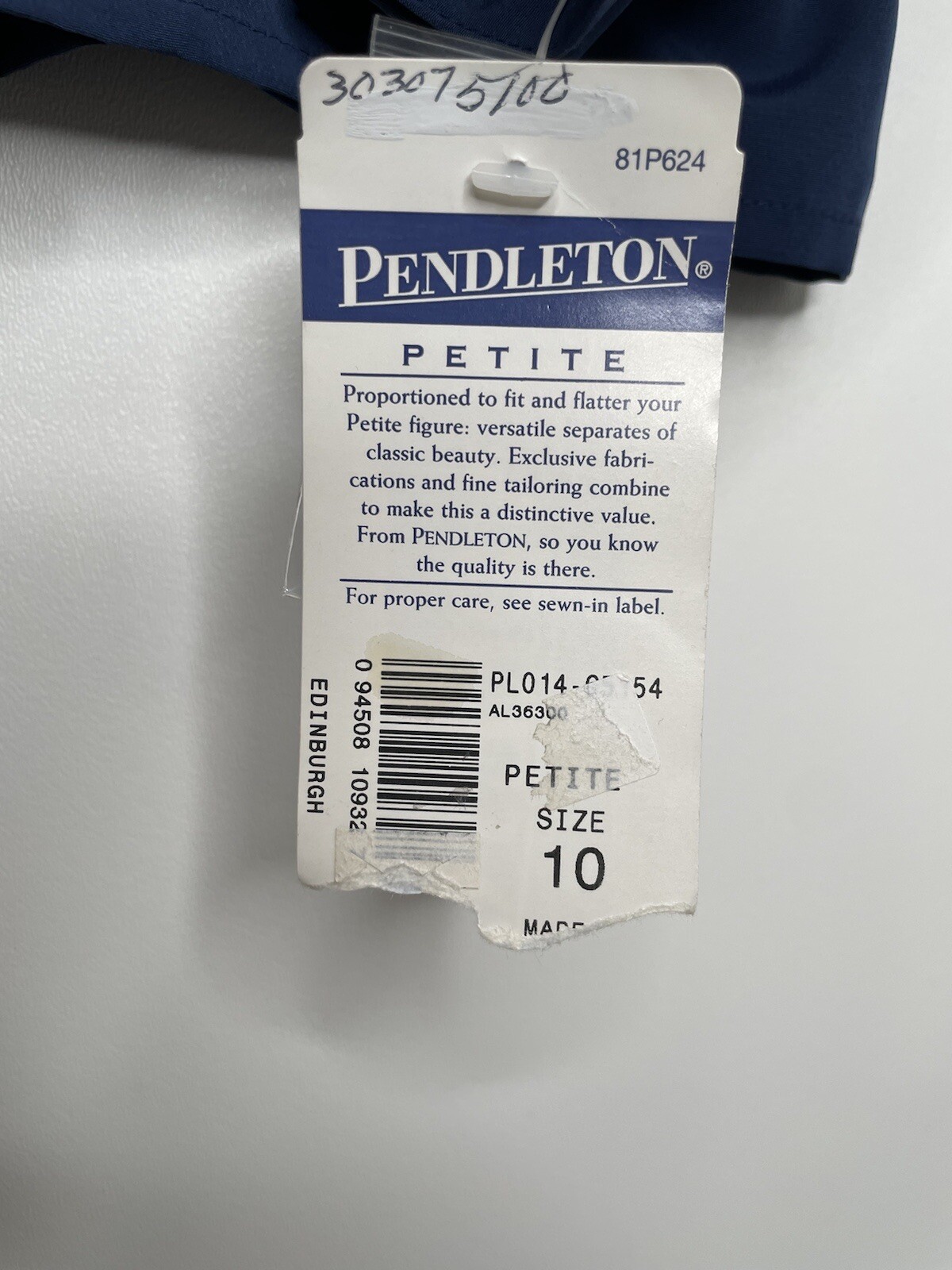 Vintage Pendleton Dark Blue Button Up Blouse High… - image 7