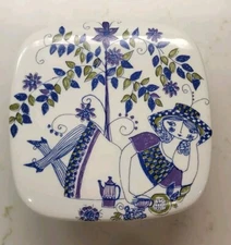 Scarce Mid Century 4 1/4" Butter Box & Lid LOTTE by FIGGJO (NORWAY)