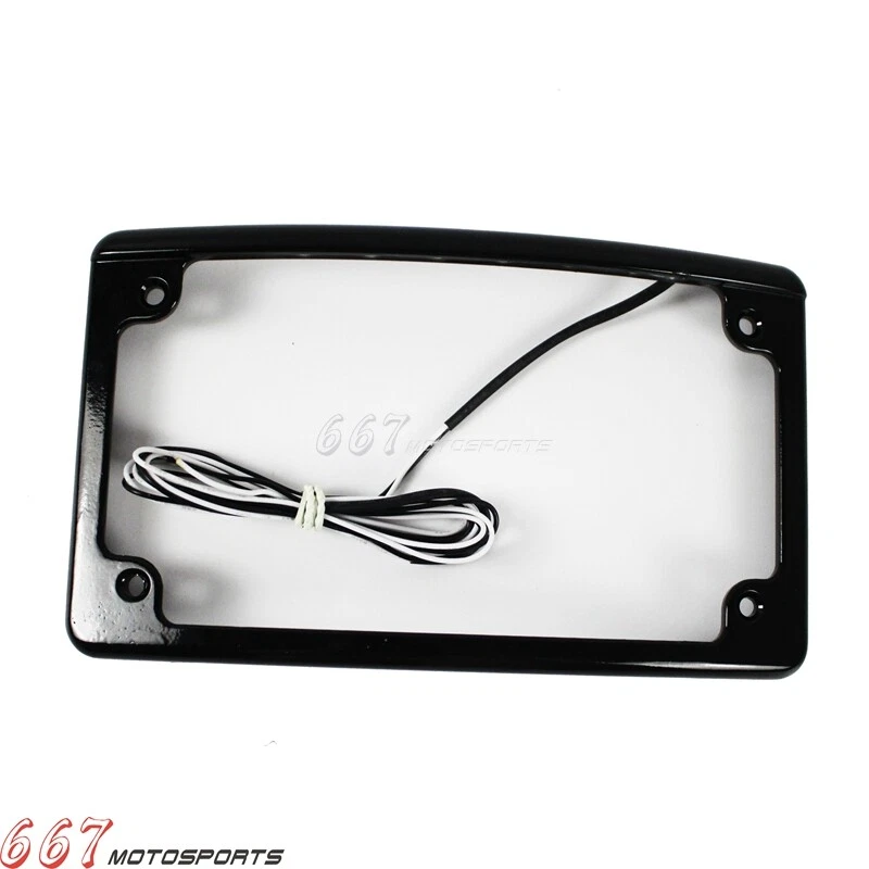 Изогнутая рама номерного знака для Harley Dyna Softail Sportster 7 «X4» со светодиодными фарами - Изображение 3 из 4