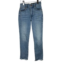 Madewell The Perfect Vintage Jean Light Wash Women's Sz 23 Raw Hem Mom High Rise