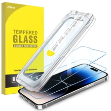 JETech One Touch Install Screen Protector for iPhone 14 Pro Max 6.7-Inch, 2-Pack