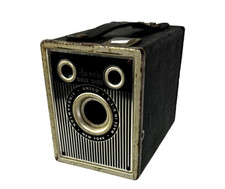 Ansco Shur-Shot Box Camera 120 Film Black USA 1940'sProp Vintage Untested Read