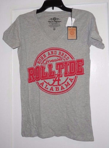 Three Square ALABAMA Grey Womens Jr Med V Neck T Shirt Nwt! - Picture 3 of 7