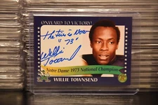 2003 TK Legacy Notre Dame Willie Townsend Onward to Victory Auto 1973E