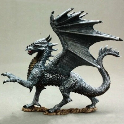 Reaper Dark Heaven Legends 02539 Silver Dragon Fantasy Monster Wyrm Dragonlance