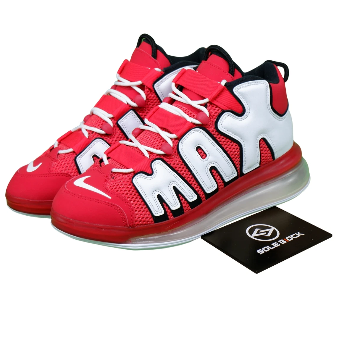 Nike Air More Uptempo 720 Red Qs2 Athletic Shoes Up Close: Air More Uptempo 720  main image 4